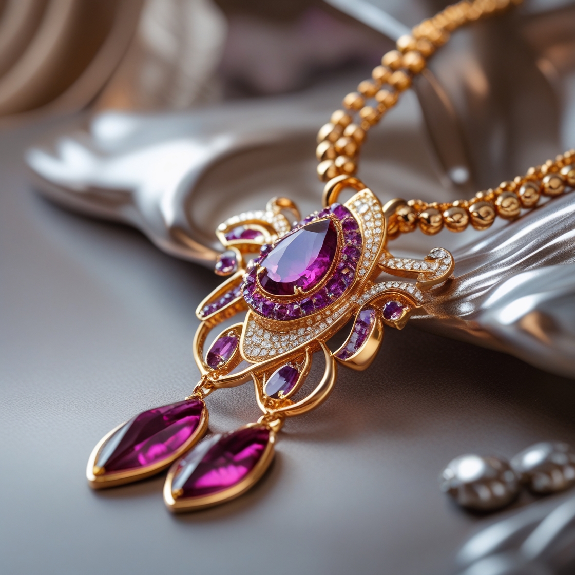 Majestic Amethyst Drop Pendant Necklace