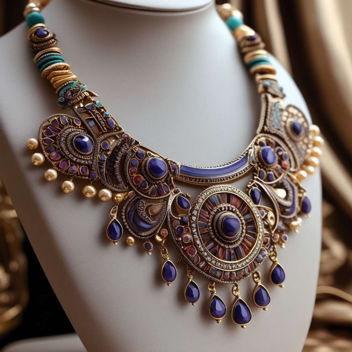 Royal Purple Boho Statement Necklace